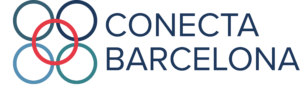 Logo esferas y texto de Conecta Barcelona